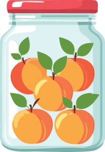 drawing of Peaches in jar
